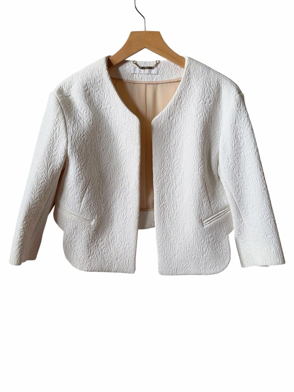 Chloe cream crop jacket size EU 36 US 4